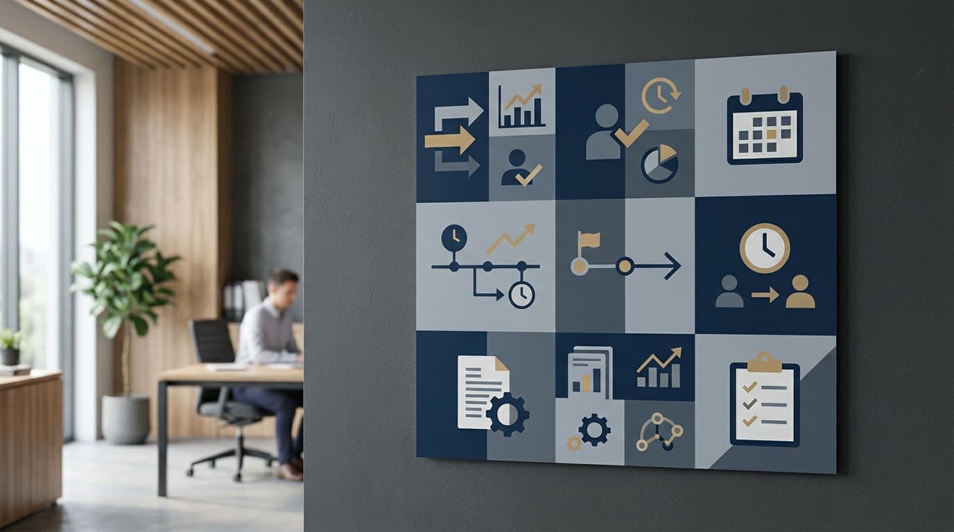 Infográfico corporativo com os documentos e prazos obrigatórios na gestão de afastamento do trabalho: atestado, CAT, ASO e evento S-2230